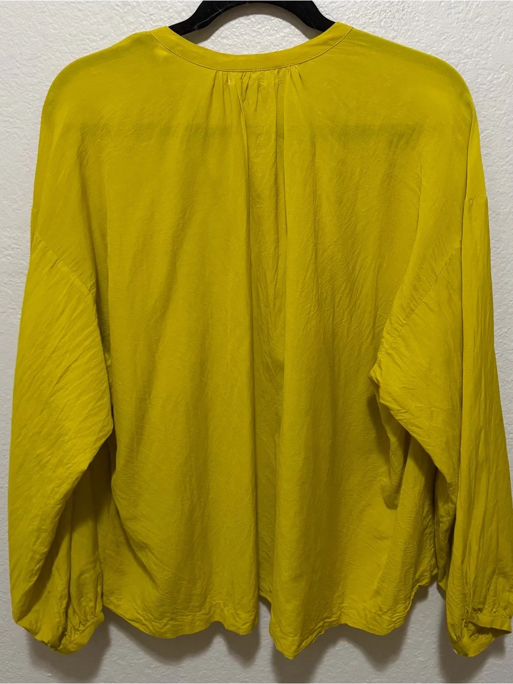 DÔEN Jane Top Yellow Green Organic Cotton Viscose Blouse Size Medium